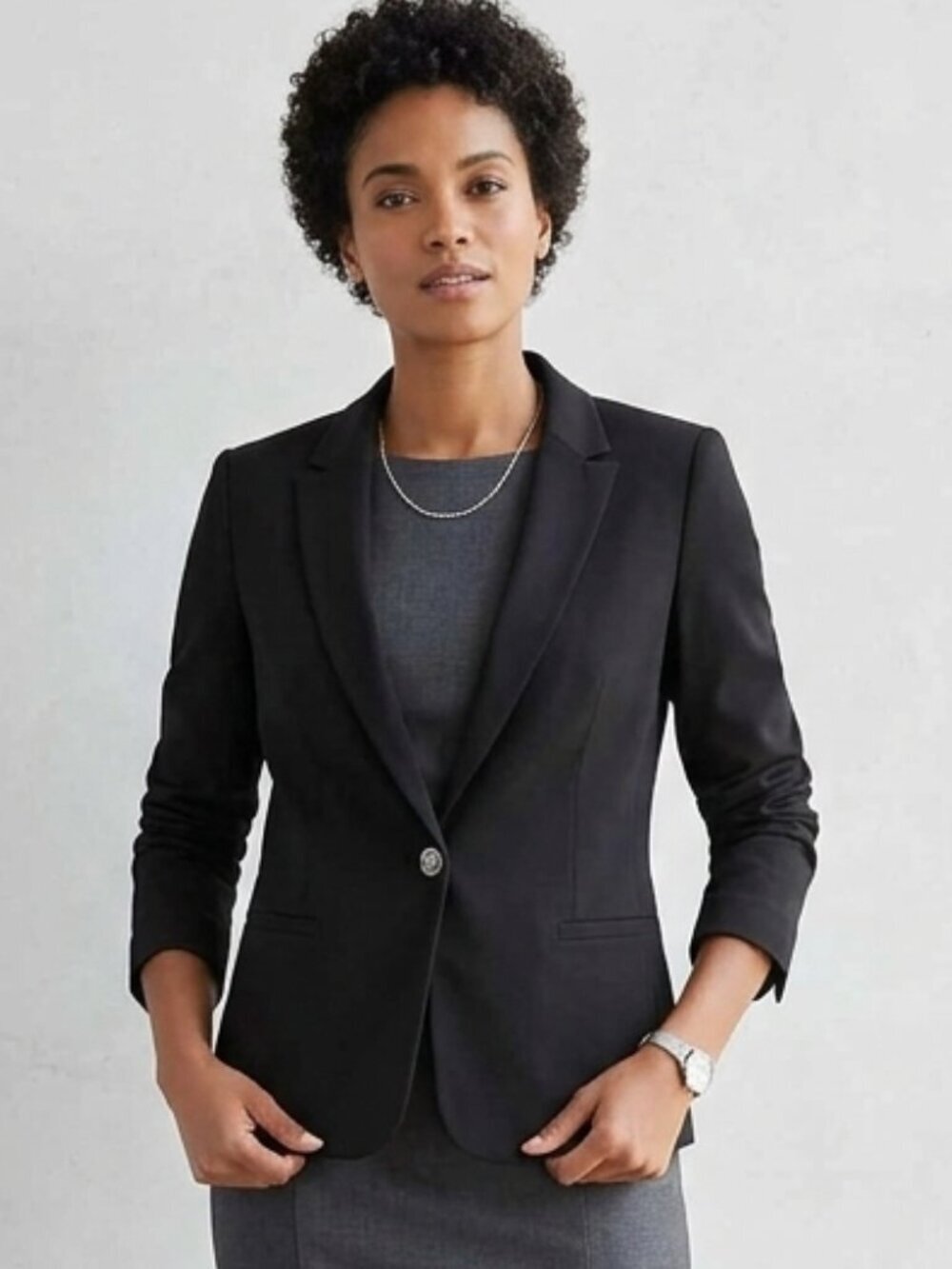 Kenneth Cole Select Stretchy Black Blazer